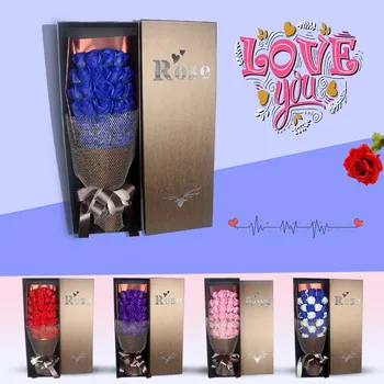 

2019 High Quality Valentine's Day DIY Soap Flower Gift Rose Box Wedding Room Holiday Gift Support Wholesale Dropshipping