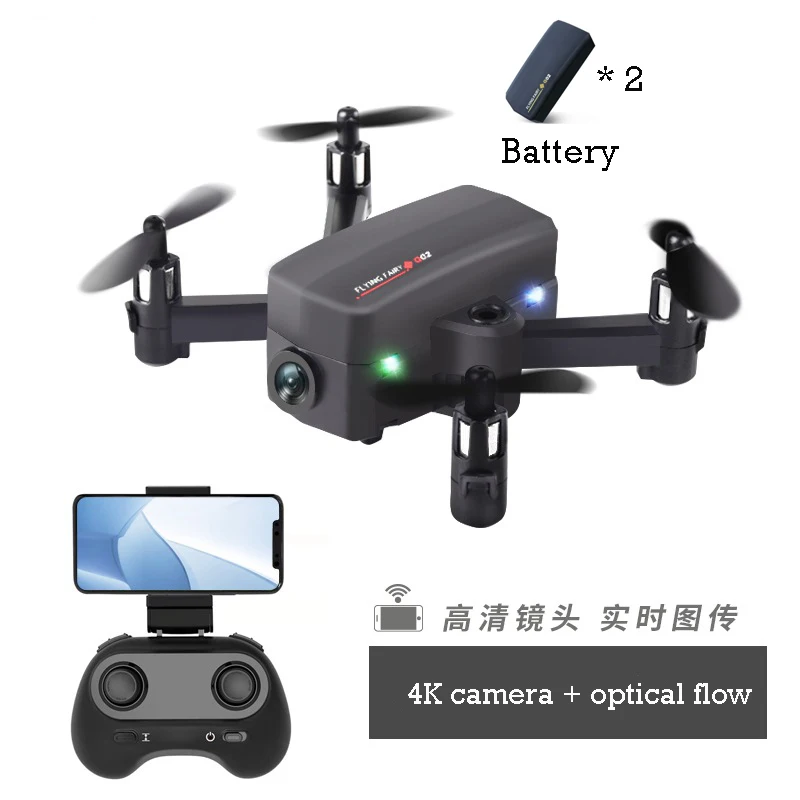 Мини Карманный Дрон с HD 4K FVP wifi камера Дрон RC Квадрокоптер широкий угол Безголовый оптический поток режим удержания высоты Дрон - Цвет: 4K camera black 2B