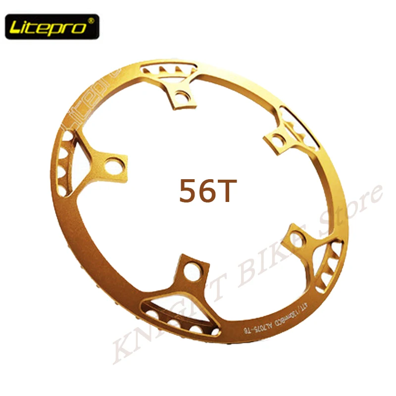 56T Gold Litepro сверхлегкий 130 BCD 45T 47T 53T 56T 58T A7075 сплав BMX цепное кольцо складной велосипед BMX цепное колесо велосипед шатун зуб - Цвет: 56T Gold