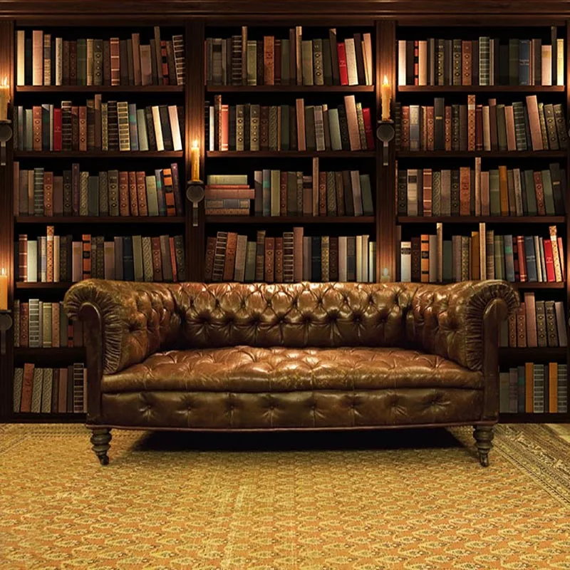 Прямая поставка заказной Европейский ретро книжный шкаф книги фрески библиотеки