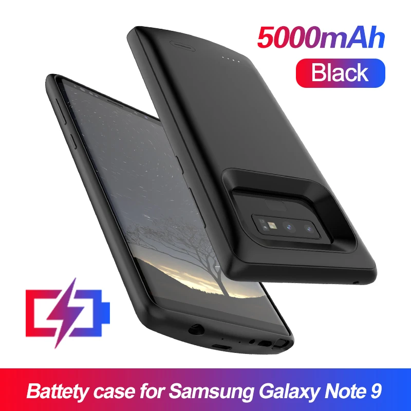 Black Note 9 5000 Чехол для зарядного устройства для samsung Galaxy S9 S8 Plus, мягкий чехол для зарядки телефона из ТПУ для samsung Note 8 Note 9, чехол для аккумулятора - Цвет: Black Note 9 5000