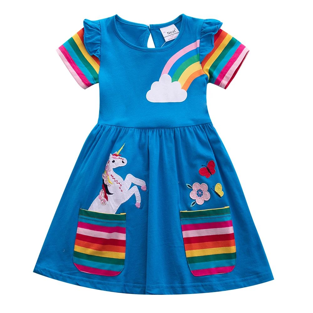 Girl short-sleeved Unicorn Dress