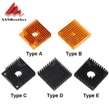 Dissipateur thermique en aluminium pour imprimante 3D, or et noir, radiateur 40x40x10 mm, extrudeuse MK7/MK8