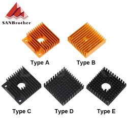 Dissipateur thermique en aluminium pour imprimante 3D, or et noir, radiateur 40x40x10 mm, extrudeuse MK7/MK8 