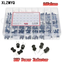 

240Pcs/box 2.2uH-100mH DIP Power Inductor 24Values x 10pcs 6*8mm Choke Inductors Assorted Kit 2.2uH 3.3uH 4.7uH 10uH 100mH