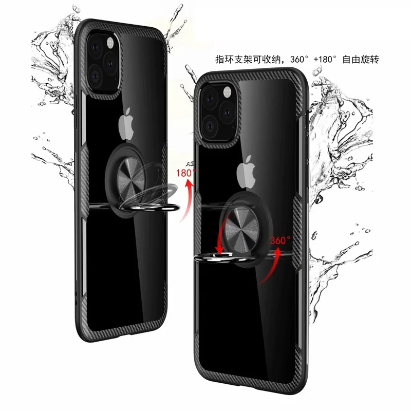 Чехол для Apple iPhone 11 Pro Max 6 6S 7 8 Plus X XS Max XR чехол Прозрачный ударопрочный стенд для колец на палец Магнит мягкий чехол