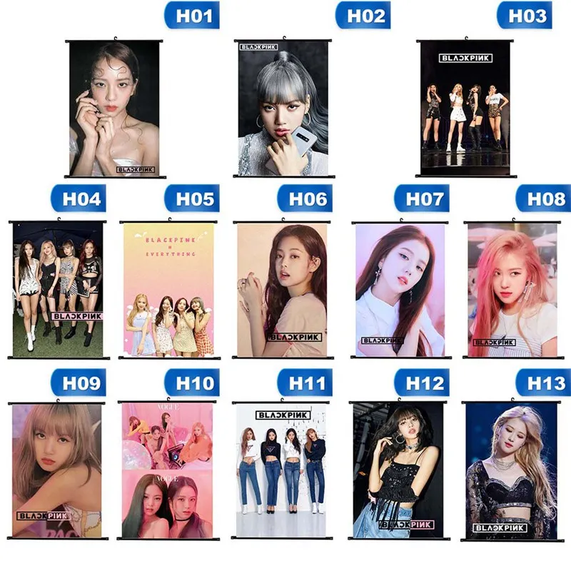 

Kpop Blackpink Album Hanging Photo Card Painting Wall Scroll Poster Stationery Set
