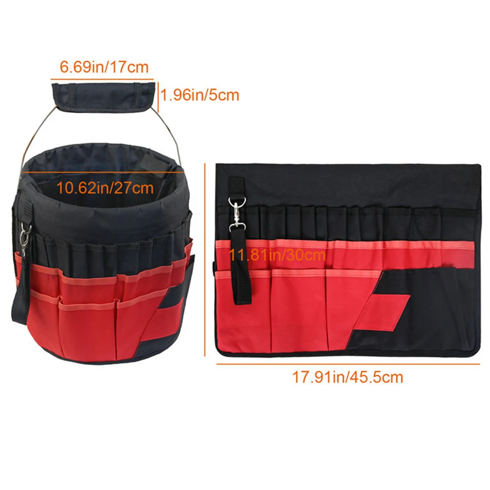 5Gallon Bucket Tool Organizer Waterproof Bucket Boss Tool Bag with 42Pockets Fits to 3.5-5Gallon Bucket for Gardener Electrician best tool chest