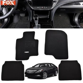

Car Floor Mat Mats For Hyundai Sonata YF 2011 - 2014 Nylon Custom Tailored Fit Black Carpet Liner Front Rear 2012 2013