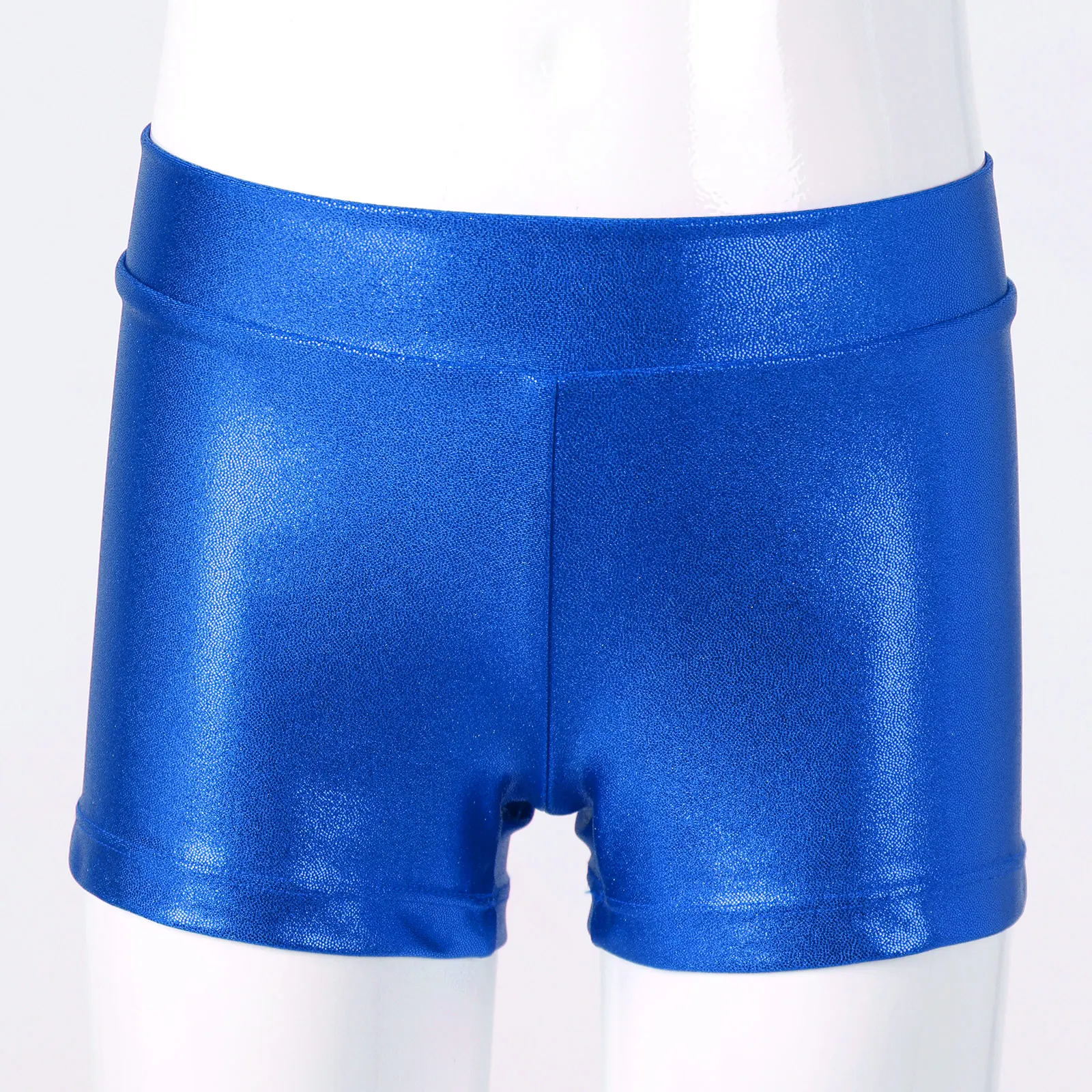 Kids Girls Shiny Metallic Shorts Dancing Elastic Waistband Gym Workout Sport Dance Shorts Dance Wear Children's Short Pants Kids Shorts