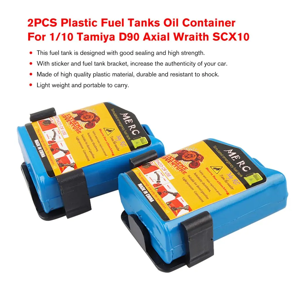 2PCS Plastic Fuel Tank Oil Container Vehicle Accessories Oil Drum Oil Barrel For 1/10 Tamiya D90 Axial Wraith SCX10