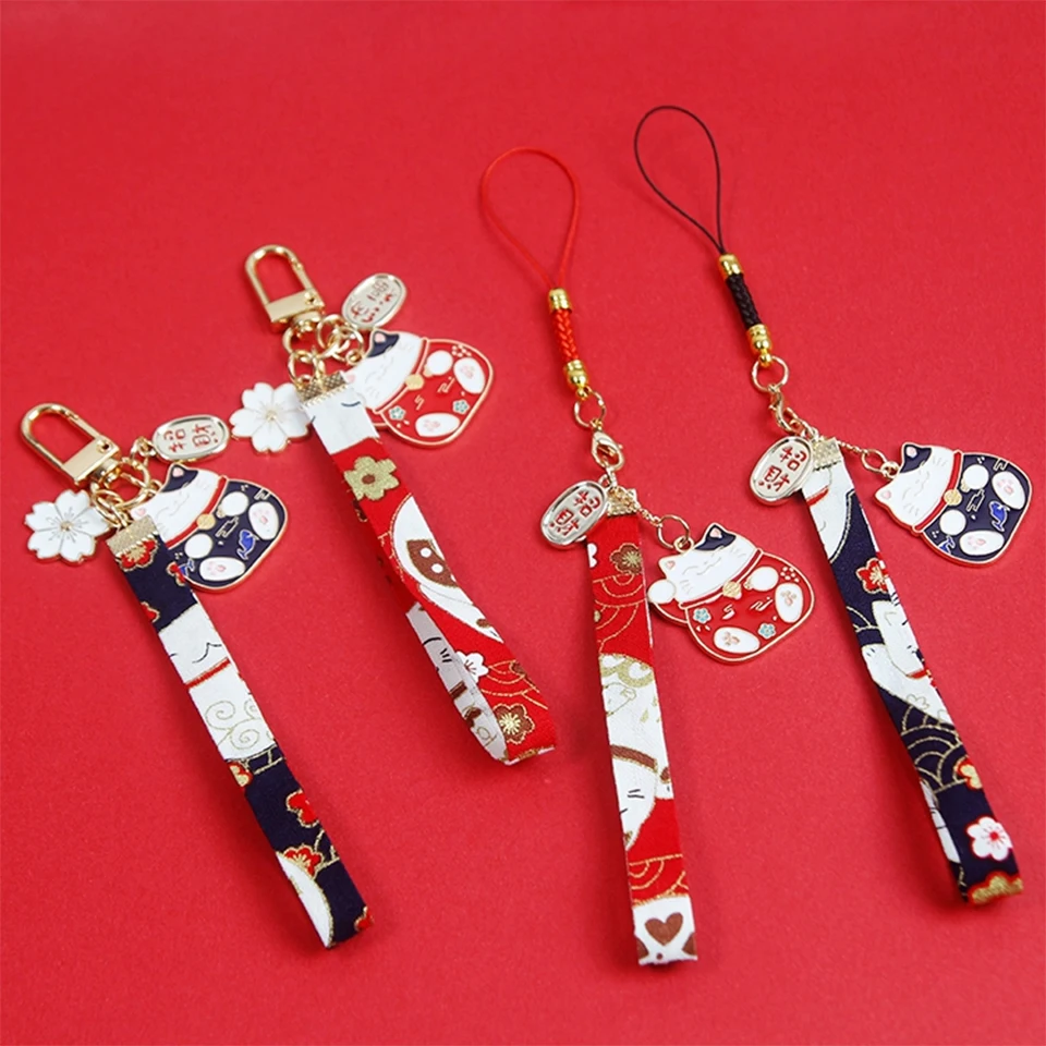 Japanese Smart phone Strap Lanyards for iPhone Samsung Keys Decoration Daisy Tassel Cat Mobile Phone Rope Charm Gift | Мобильные