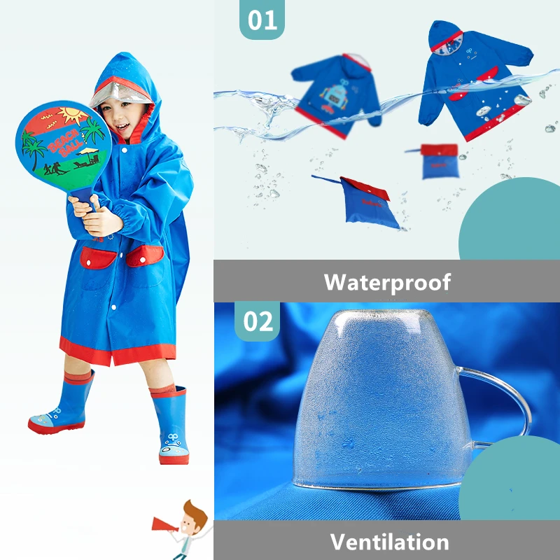 Осенне-зимние детские Оксфордские плащи водонепроницаемые ветрозащитные непромокаемая одежда с капюшоном, чтобы держать теплый плащ с рюкзаком