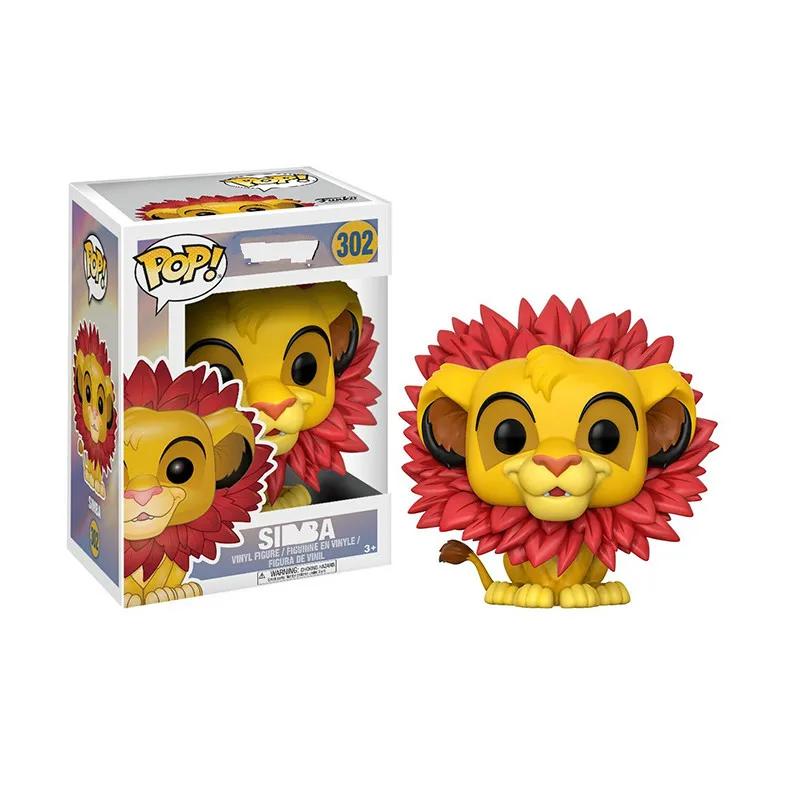 FUNKO POP The Lion King Simba Luau Nala Pumbaa MUFASA Luau Timon Мультфильм Аниме Фигурки Коллекция модель игрушки для подарка - Цвет: lion with box