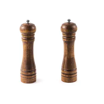 

Salt and Pepper Grinder – 2 pcs for Salt&Pepper Grinder, Ceramic Mill with Strong Adjustable Solid Wooden Grinder (8 inch)