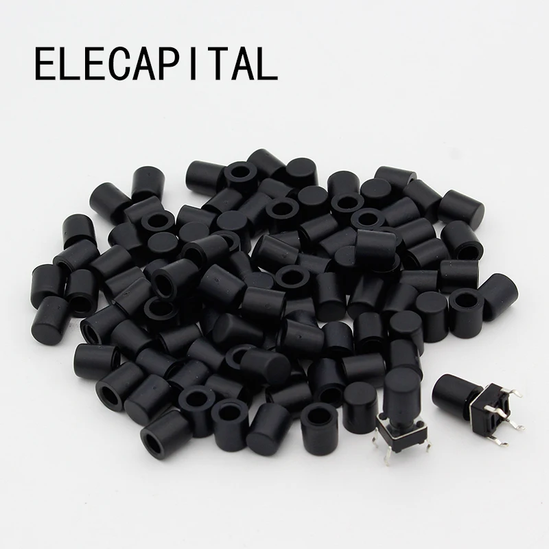 100 teile/los Schwarz Kunststoff Kappe Hut G62 für 6*6mm Tactile Push Button Switch Deckel Abdeckung Freies Verschiffen