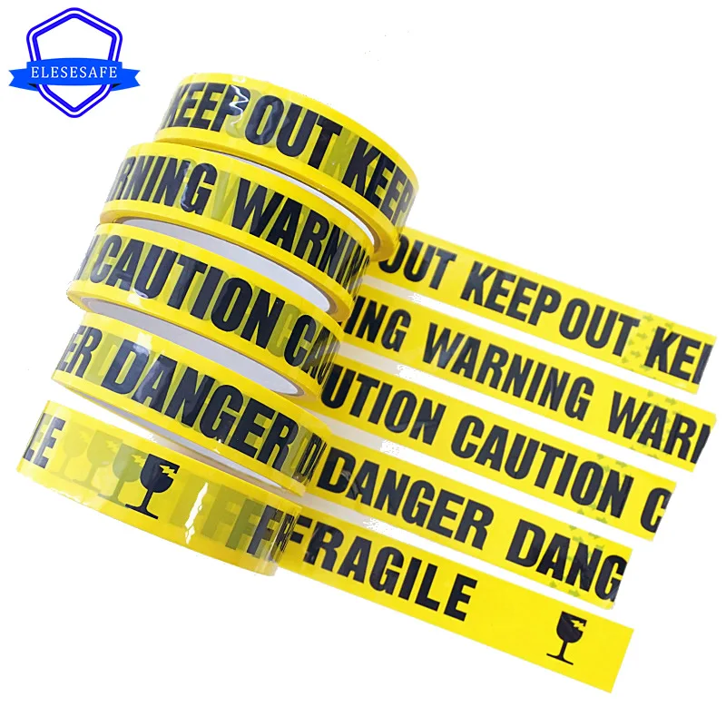 1 Roll 24mm*25m Yellow Warning Sign Tapes DIY Sticker Caution Danger Barrier Safety Reminder For Store Warehouse Factory School