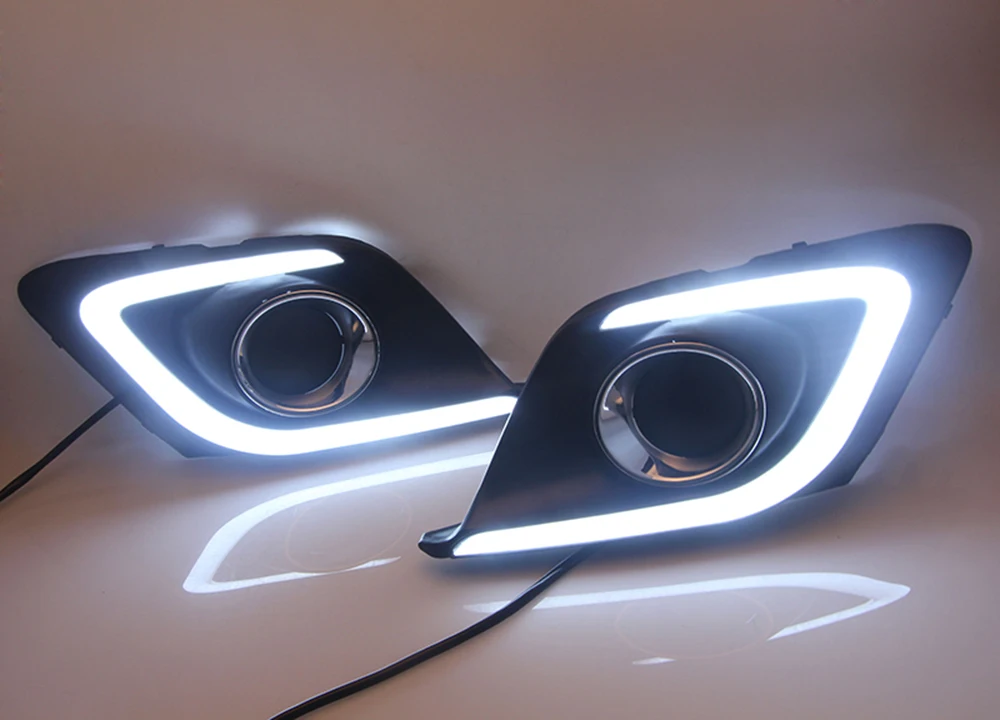 2 шт. DRL для Мазда 3 Мазда 3 Axela светодиодный дневные ходовые огни Дневной светильник противотуманная фара с поворотным сигналом светильник