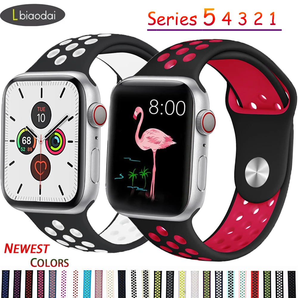 Спортивный ремешок для apple watch band 44 мм/40 мм apple watch 5 4 3 band iwatch band 5 42 мм/38 мм correa браслет ремень аксессуары для часов