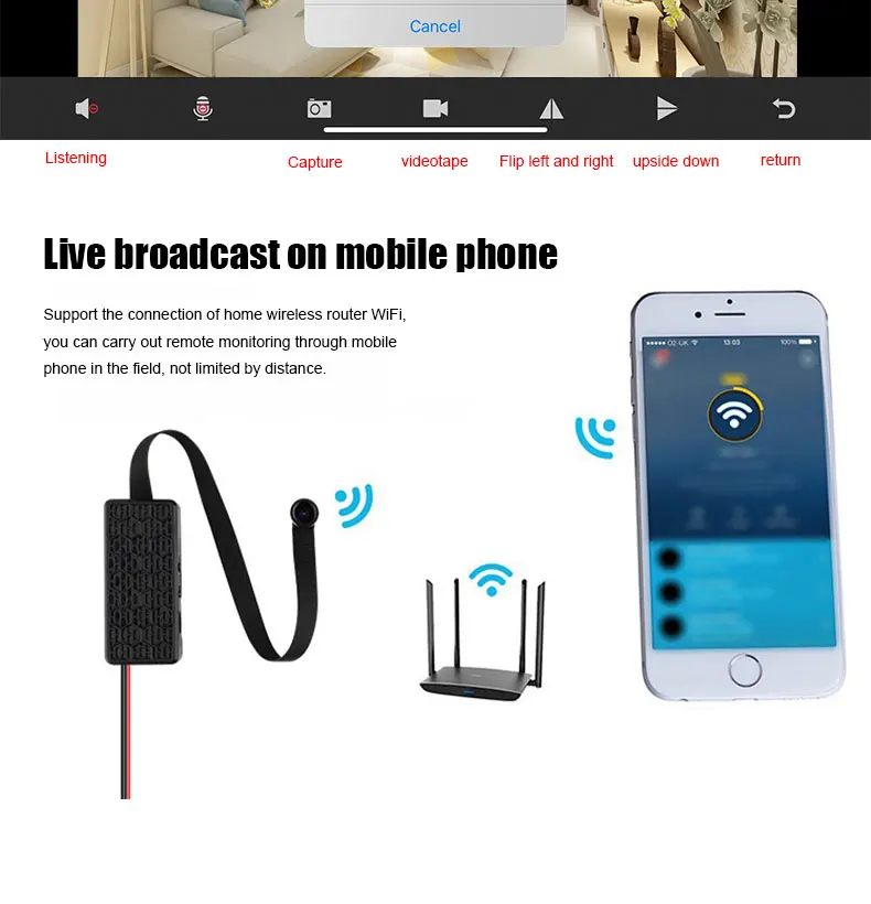 JOZUZE HD 4K DIY Portable WiFi IP Mini Camera Night