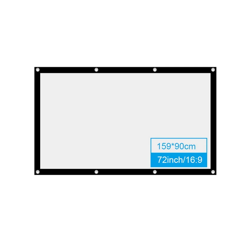 Портативный 60/72/84/100/120 дюймов 3D HD настенный проекционный экран холст 16:9 светодиодный проектор экран для домашнего кинотеатра