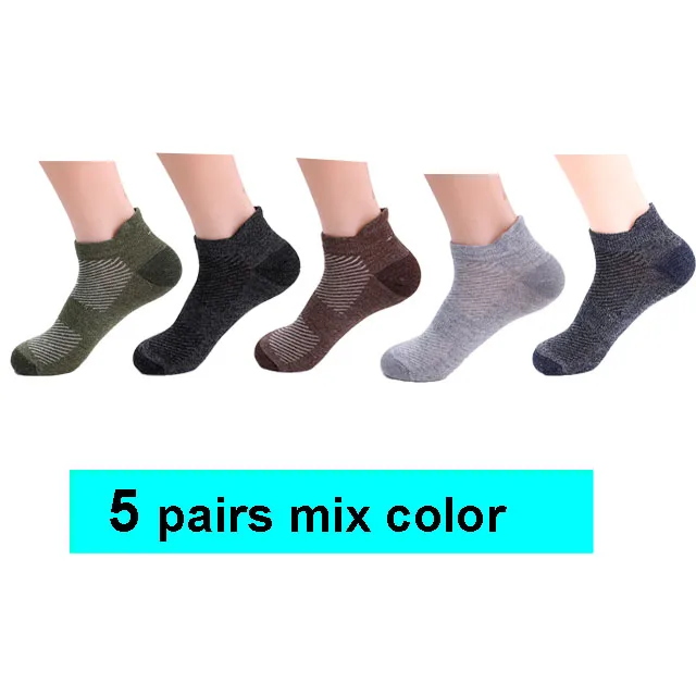 5 mix color 10 шт. = 5 пар Новых хлопковых коротких носков мужские и женские дышащие Спортивные Компрессионные носки для велоспорта фитнес для взрослых Размер EU38-43 - Цвет: 5 mix color