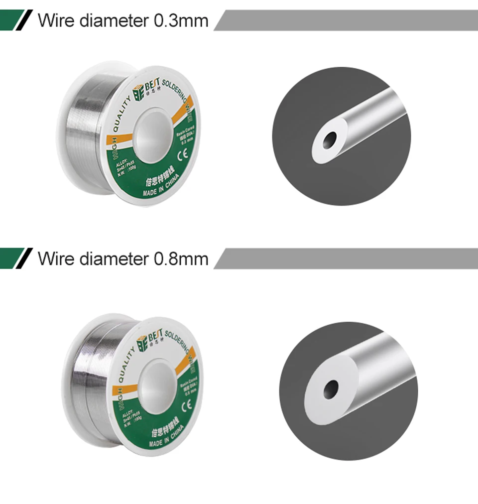 welding hood BEST 0.3-0.6 0.8 1.0 1.2mm Low Melting Point Rosin Solder Wire With High Tin Content For Computer Electronic Instrument Welding torch hose