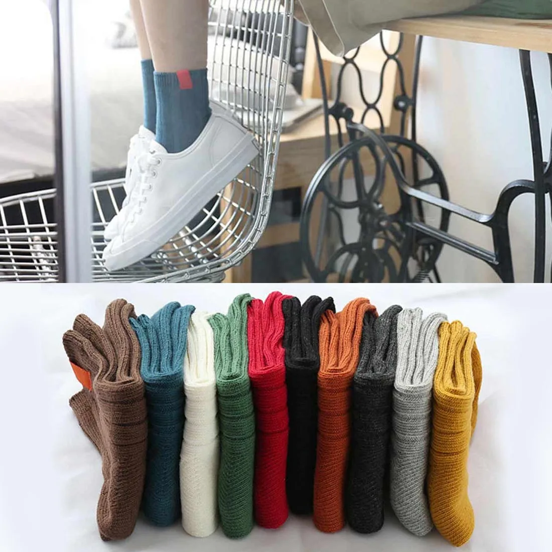 1 пара теплых женских носков, полосатые носки, осенне-зимние стильные Рождественские Зимние носки для женщин, женские забавные носки, Calcetines Mujer