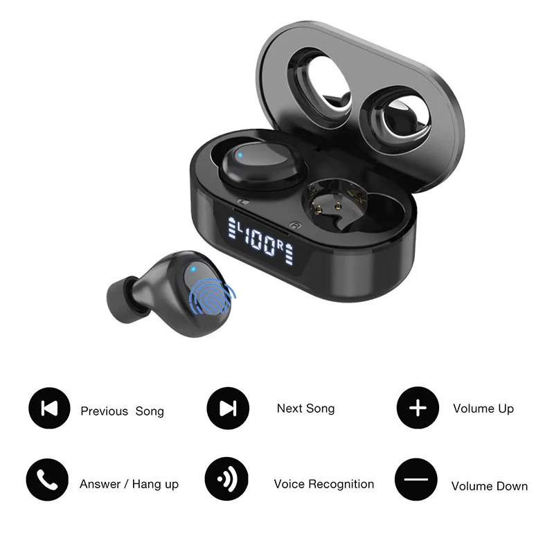 Bluetooth 5 0 Wireless Earbuds 6H Continuous Time IPX8 Waterproof Deep Bass Wireless earphones for xiaomi huawei iphone