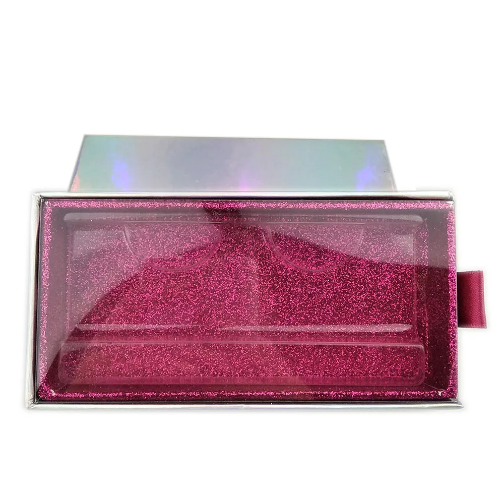 dark purple Богатое небо пять цветов блестящей бумаги ящика коробки подходят 25 мм ресницы - Цвет: dark purple
