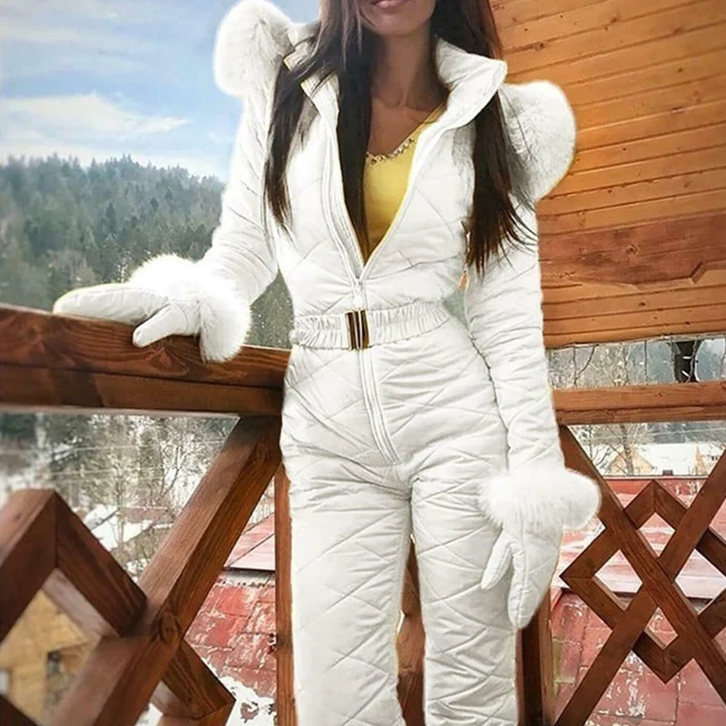 

Women Winter Warm Snowsuit Outdoor Sports Pants Ski Suit Waterproof Jumpsuit TT@88