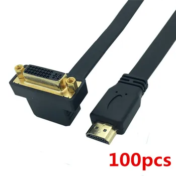 

By DHL HDMI Cable HDMI to DVI 24+5 Female Adapter Video 30cm For PS3 PC Projector Display TV BOX HDMI-DVI Right Angle 100pcs/lot