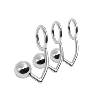 Stainless Anal Hook Chastity Butt Plug Metal Cock Ring Male Anal Plug Ball Penis Rings Steel Women Ass Adult Sex Toy for Couples 2