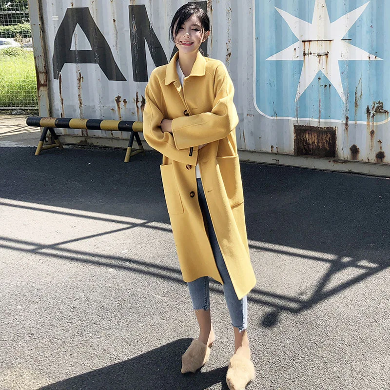 

Hepburn Wind New Style Woolen Jacket MORI Series Peter Pan Collar Retro Autumn And Winter Overcoat Women's over-the-Knee Korean-