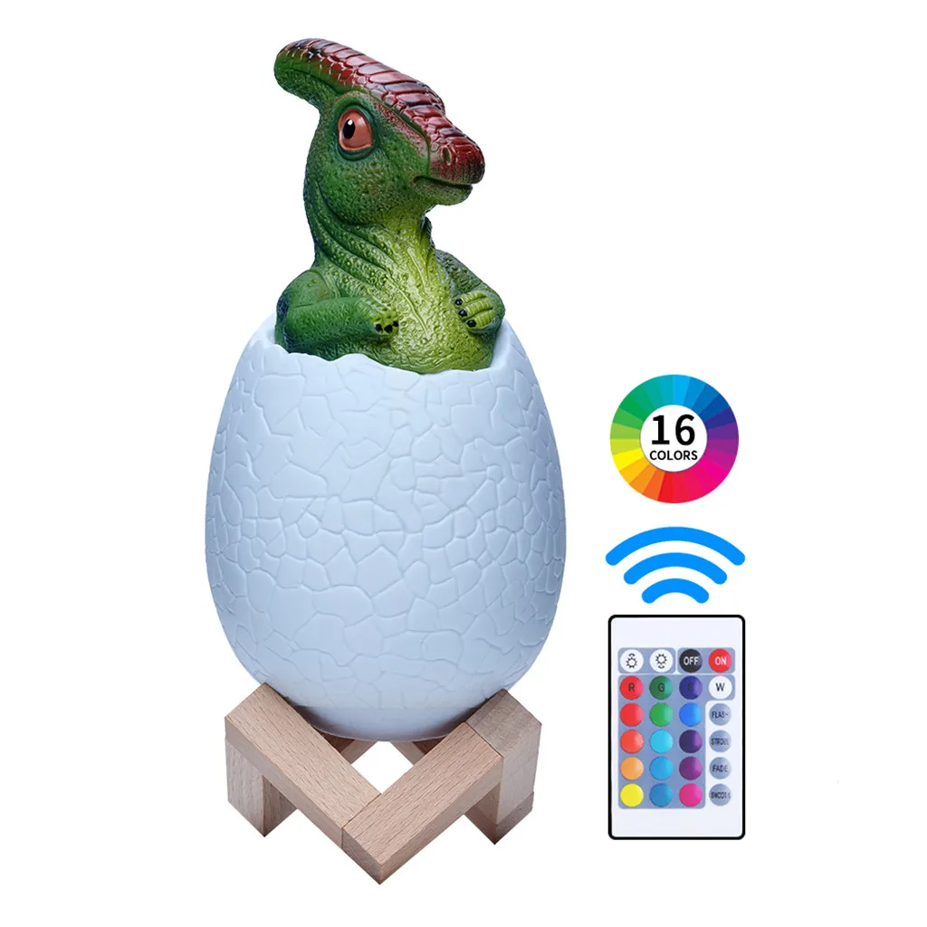 3D Dinosaur Light Night Light Rechargeable 3 Color Control Light 16 Color Change Light Remote Control Bedside Lamp Table Lamp