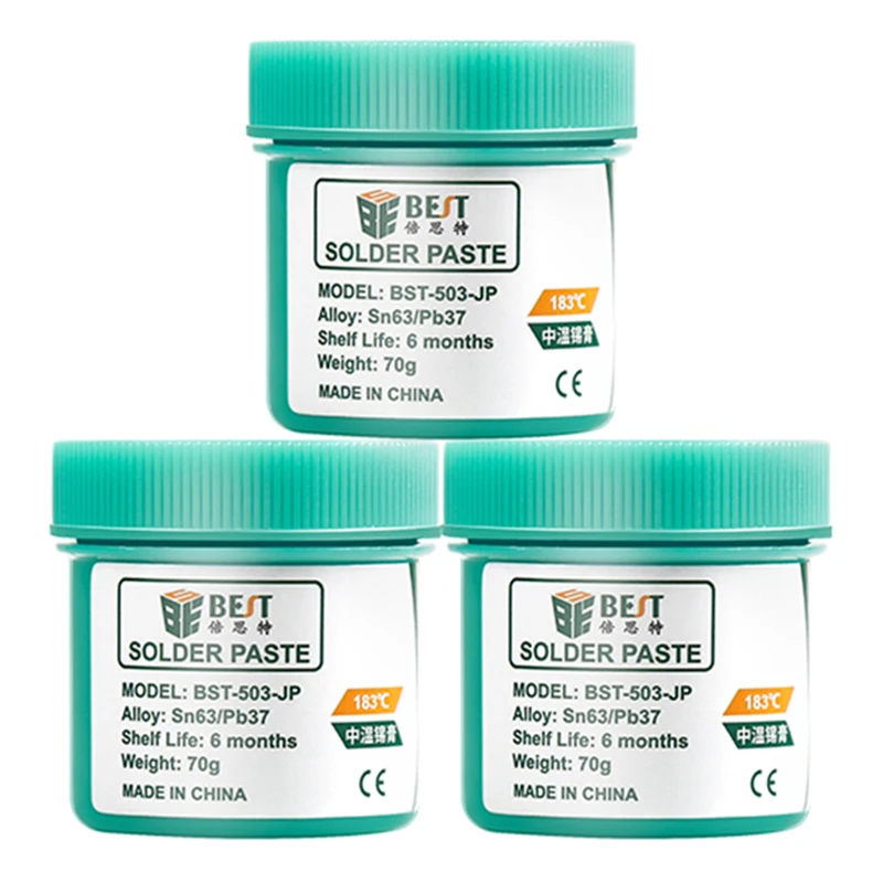 

BST Soldering Fluxes Lead Solder Tin Paste Sn63/Pb37 183 Soldering Aid Accessories for BGA SMD PGA PCB Rework Reballing Station