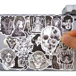 Autocollants gothiques à motif de crâne de démon pour filles, 50 pièces, pour téléphone portable, guitare, bagage, Skateboard, moto, voiture 