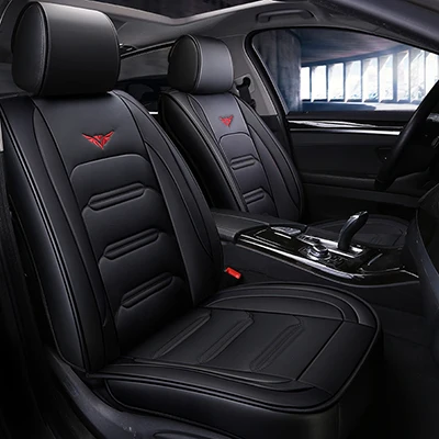 Спортивные кожаные автомобильные чехлы для volkswagen passat B6 vw polo sedan golf touran tiguan jetta Автомобильные аксессуары для всех моделей 5 сидений - Название цвета: all black