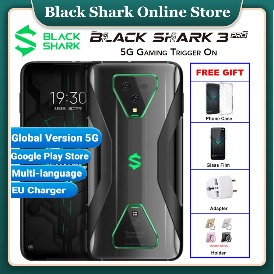 Global Version Xiaomi Black Shark 3 Pro 5G Gaming Mobile Phone 12GB 256GB Snapdragon 865 5000mAh 7.1 Global Version Xiaomi Black Shark 3 Pro 5G Gaming Mobile Phone 12GB 256GB Snapdragon 865 5000mAh 7.1