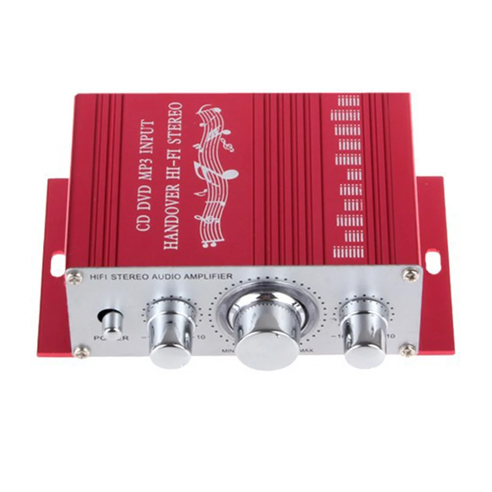 red Домашний усилитель, мини Hi-Fi стерео автомобильный усилитель, MP3 автомобильный радиоприемник, 2 дома, супер бас усилитель мощности, стерео - Цвет: red