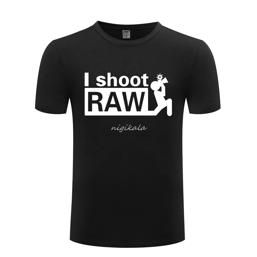 I shoot RAW Novelty Funny Men's T-Shirt T Shirt Men New Short Sleeve O Neck Casual Top Tee |