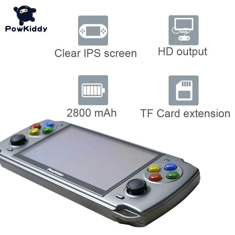 US $65.62 POWKIDDY X20 Linux 50Inch IPS Screen RK3128 Retro Video Handheld Game Console BuiltIn 3000 Games PS1 Games Childrens Gifts