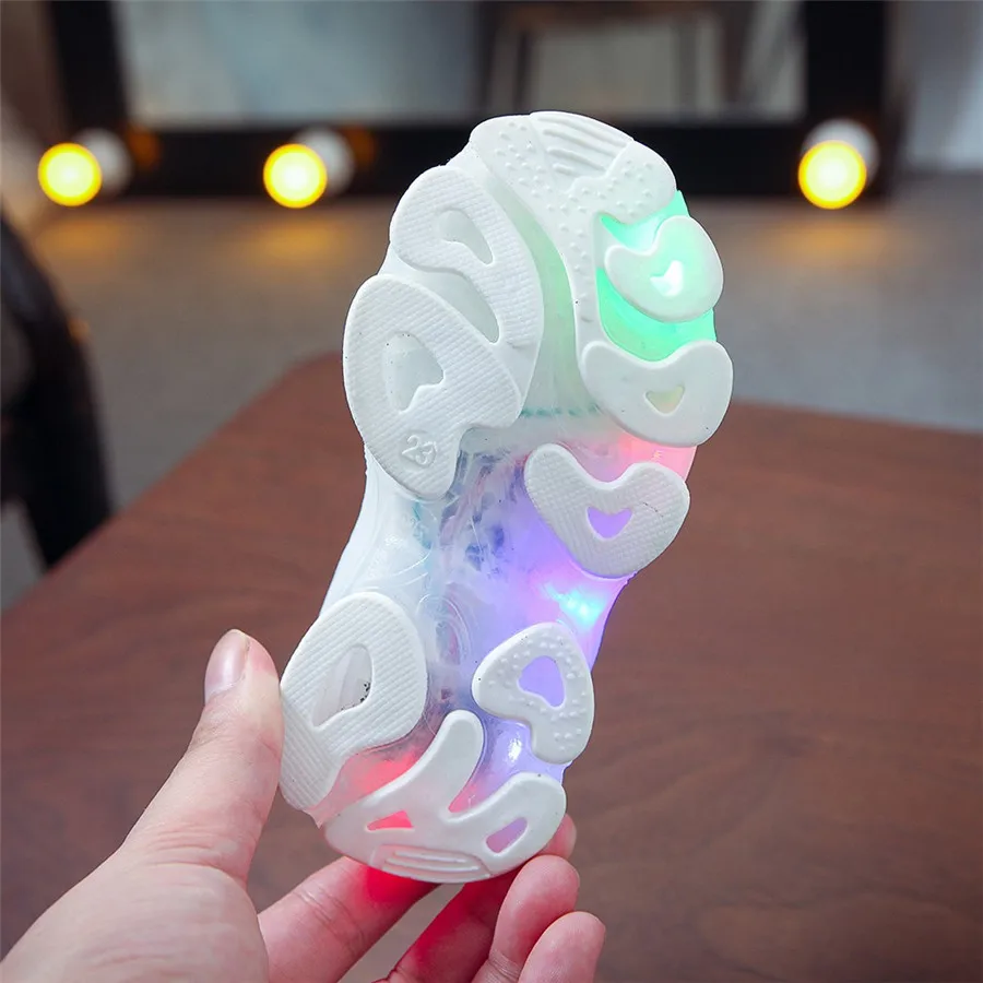 Кроссовки для мальчиков и девочек светодиодный светильник сетчатые дышащие