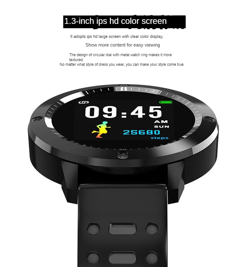 CF58 Smart Bracelet Blood Pressure Heart Rate Men And Women Pedometer Large Color Screen Bluetooth Sports Bracelet Round Screen