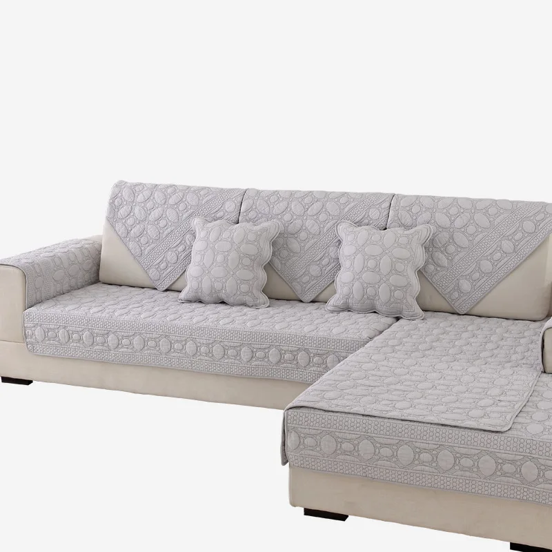 

2019 New Style Double-Sided Cotton Cobble Embroidered Sofa Pad Top Grade Fabric Sofa Cover Towel Cover