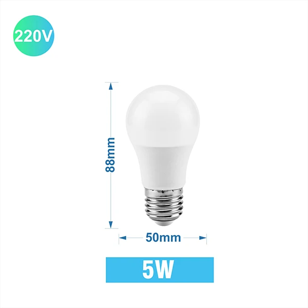 5W E27 220V 6 шт. светодиодный светильник E27 E14, 3 Вт, 5 Вт, 7 Вт, 9 Вт, 12 Вт, 15 Вт, 18 Вт, AC220V-240V, настоящая мощность, умный IC светодиодный светильник, Bombilla, ампула, холодный белый, теплый белый - Испускаемый цвет: 5W E27 220V