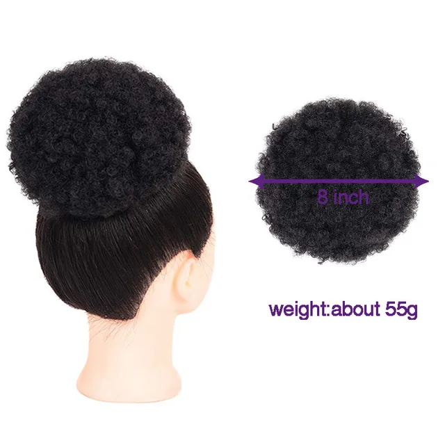 DIFEI Puff Afro Curly chignon Wig Ponytail Drawstring Short Afro Kinky Pony Tail Clip In on Synthetic Hair Bun Hair Pieces 5