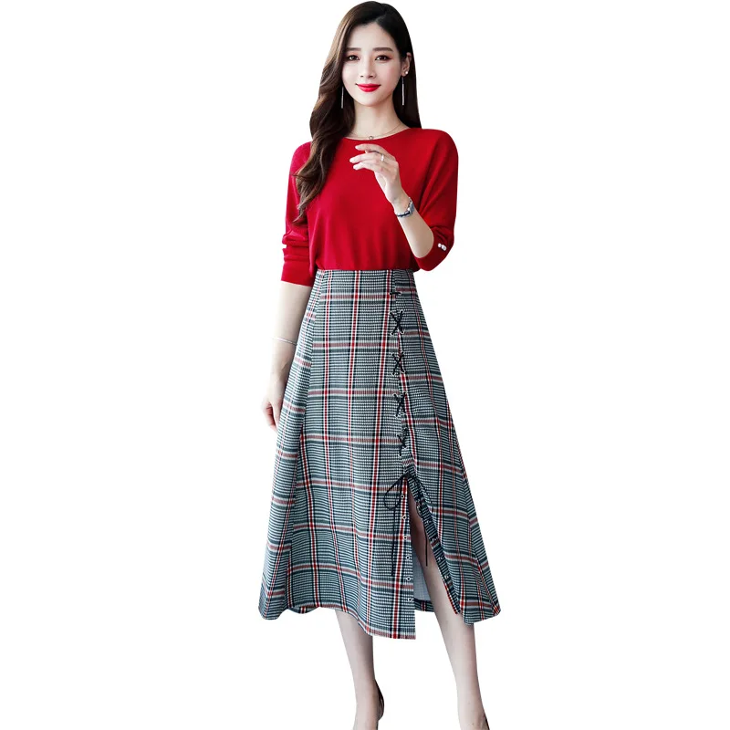 

Mid-length Fashion Comfortable Set/Suit Skirt 2019 Autumn Elegant Slim Fit