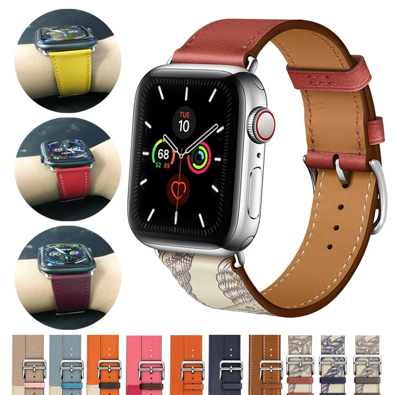 Кожаный ремешок для Apple watch band 4 5 3 44 мм 40 мм ремешок для часов One tour correa 42 мм 38 мм браслет iwatch аксессуары для ремешка