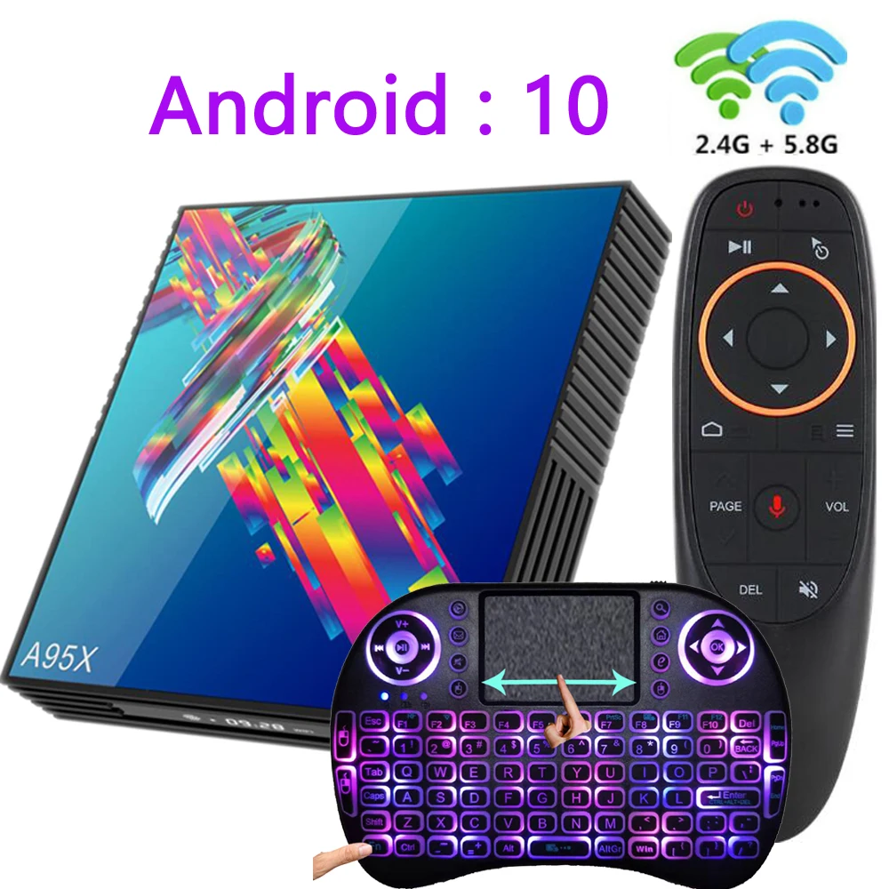 ТВ приставка A95X R3 Android 10 4k 2G 16G 4G 32G 64G 2 & 5G WIFI BT4.2 smart tv box es youtube mini RK3318
